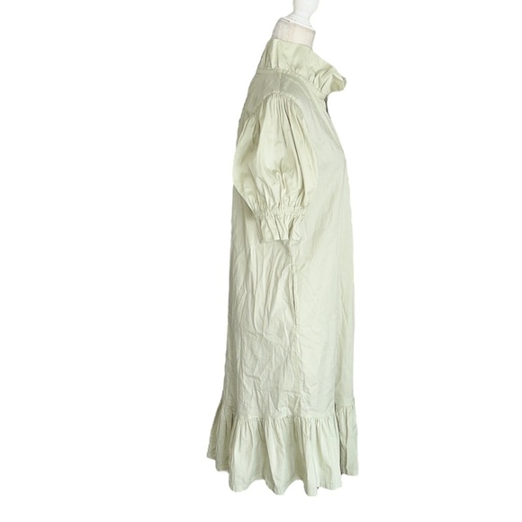 S’EDGE Erin Pastel Green Puff Sleeve Ruffle Mini Dress in Sea Glass - S - Picture 10 of 16